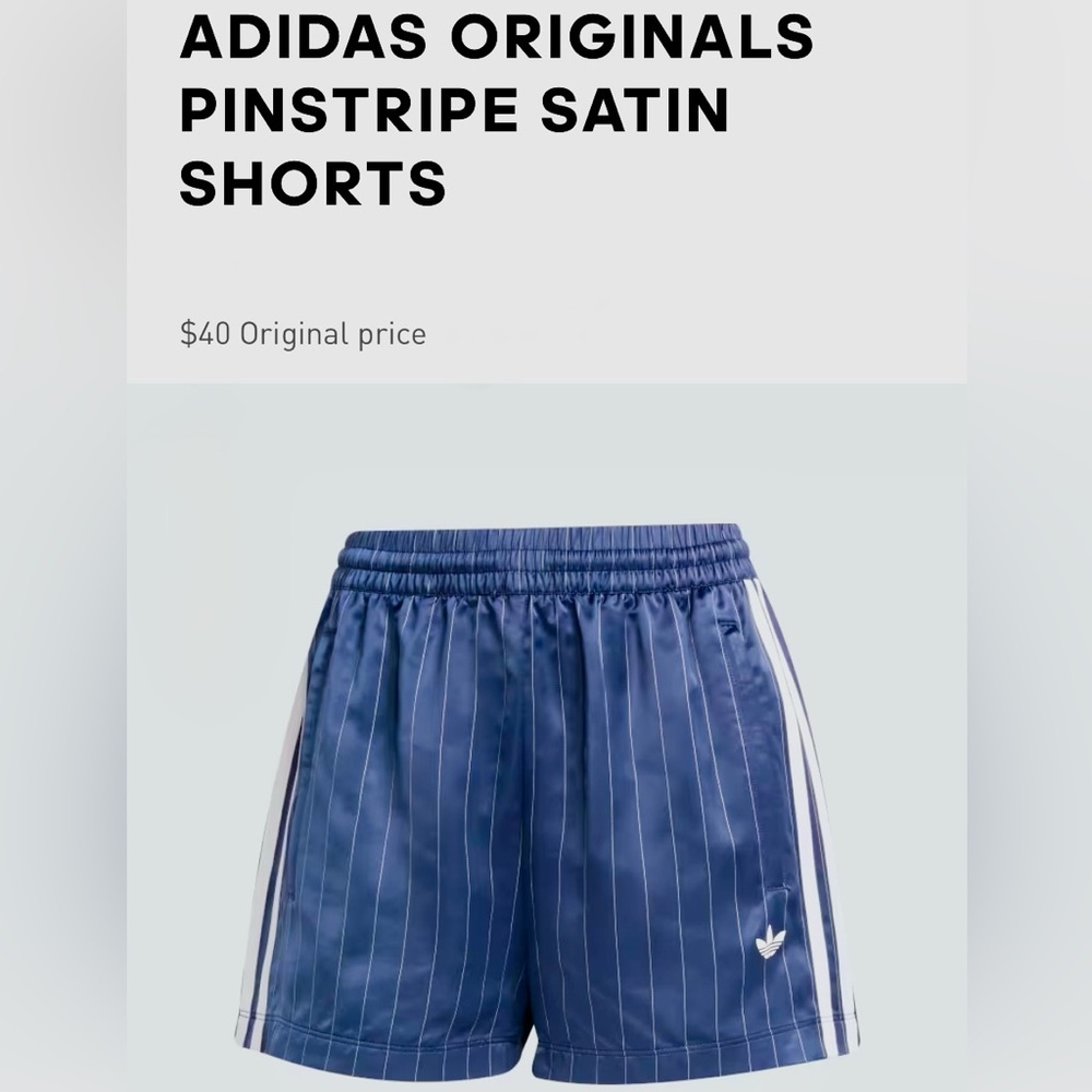 Adidas Women's Satin Pinstripe Athletic Shorts